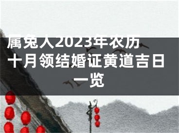 属兔人2023年农历十月领结婚证黄道吉日一览