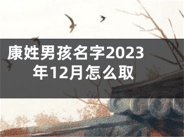 康姓男孩名字2023年12月怎么取