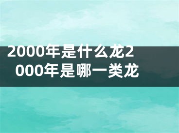 2000年是什么龙2000年是哪一类龙