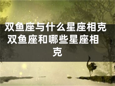 双鱼座与什么星座相克 双鱼座和哪些星座相克