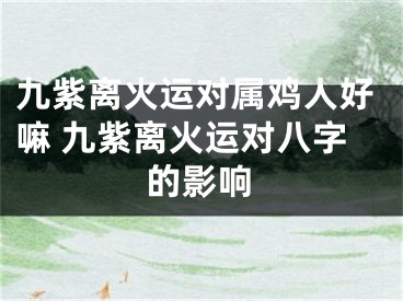 九紫离火运对属鸡人好嘛 九紫离火运对八字的影响