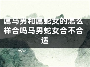 属马男和属蛇女的怎么样合吗马男蛇女合不合适
