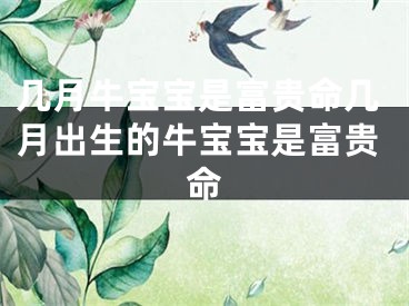 几月牛宝宝是富贵命几月出生的牛宝宝是富贵命