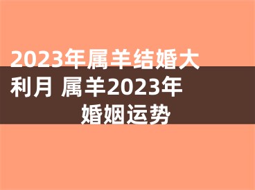 2023年属羊结婚大利月 属羊2023年婚姻运势