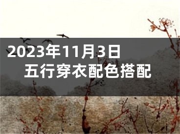 2023年11月3日五行穿衣配色搭配