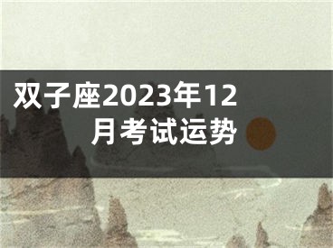双子座2023年12月考试运势