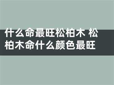 什么命最旺松柏木 松柏木命什么颜色最旺 