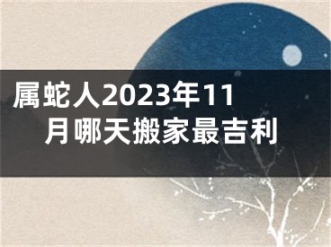 属蛇人2023年11月哪天搬家最吉利