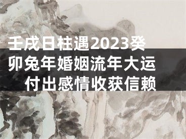壬戌日柱遇2023癸卯兔年婚姻流年大运 付出感情收获信赖