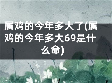 属鸡的今年多大了(属鸡的今年多大69是什么命)
