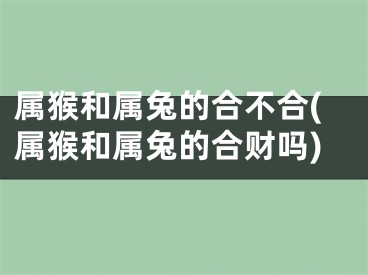 属猴和属兔的合不合(属猴和属兔的合财吗)