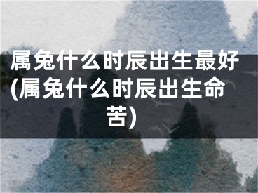 属兔什么时辰出生最好(属兔什么时辰出生命苦)