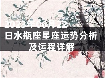 2023年06月22日水瓶座星座运势分析及运程详解