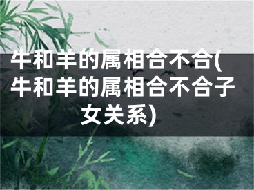牛和羊的属相合不合(牛和羊的属相合不合子女关系)