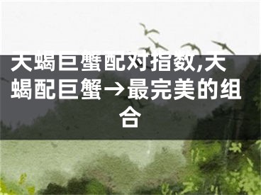 天蝎巨蟹配对指数,天蝎配巨蟹→最完美的组合