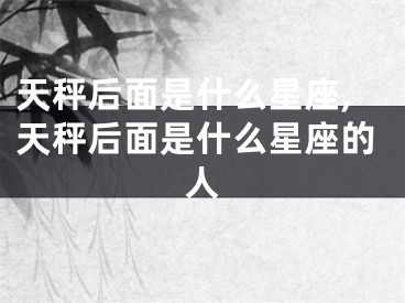 天秤后面是什么星座,天秤后面是什么星座的人