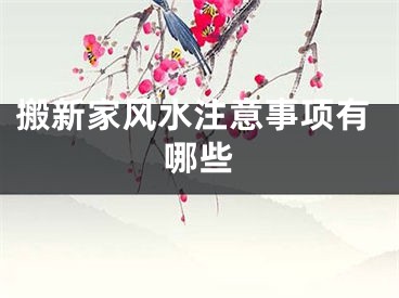 搬新家风水注意事项有哪些