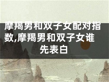 摩羯男和双子女配对指数,摩羯男和双子女谁先表白